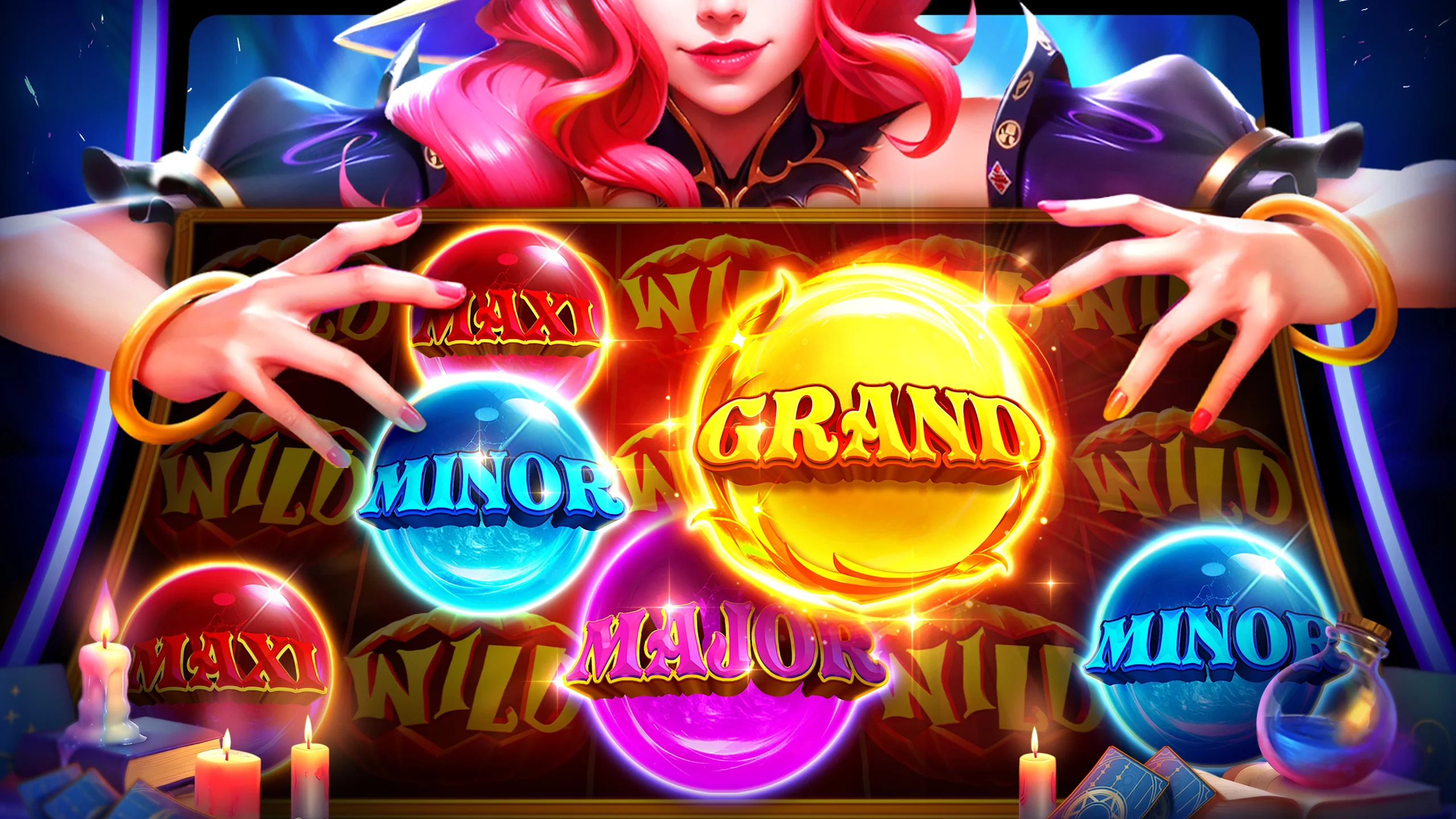 The featured games section within the Wild Aces Poker application.